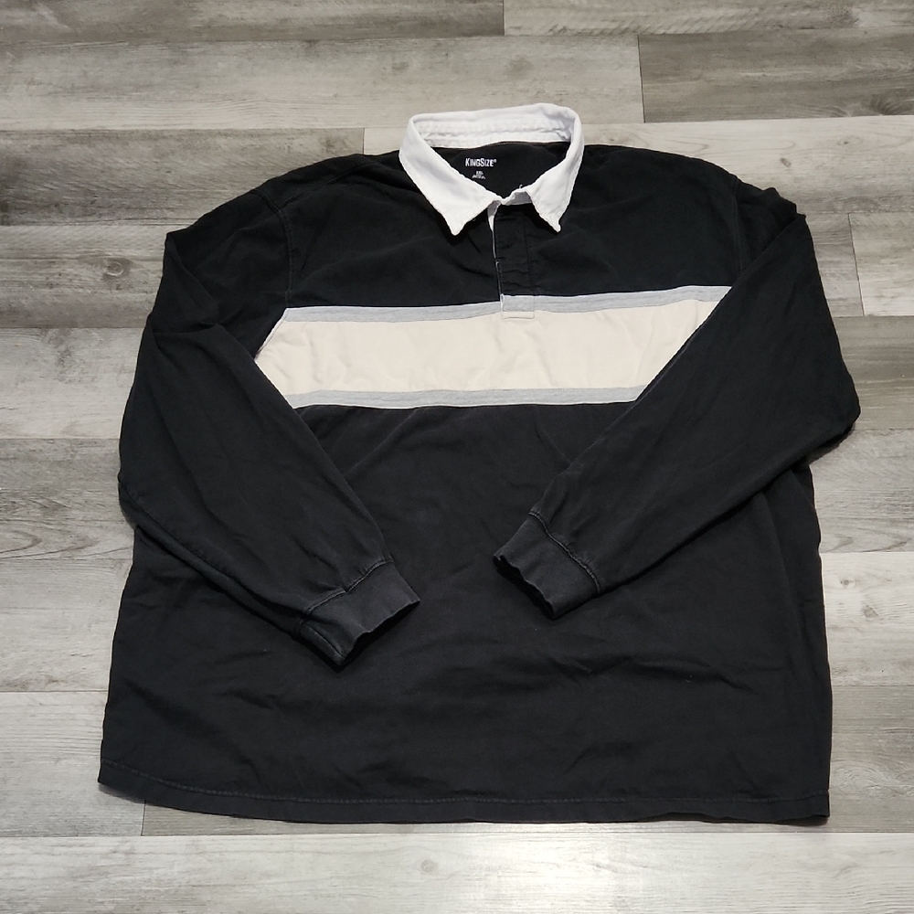 Men's Black and Cream Casual Button-Down Shirt